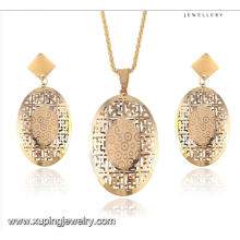 63911 Fashion Nice Quality 18k Conjunto de joyas de acero inoxidable de imitación Afrian Style